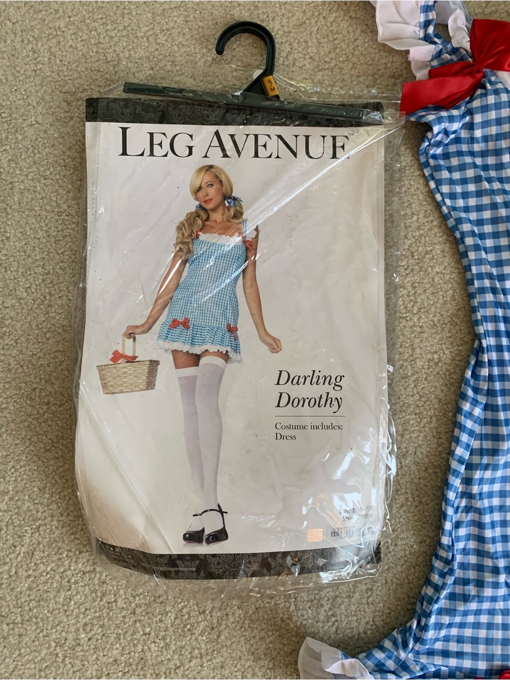 Leg Avenue Blue Gingham Dorothy Dress with Red Bows - size Small - Picture 2 of 5